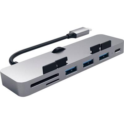 SATECHI USB-Adapter "Type-C Clamp Hub Pro", grau, B:11,7cm H:1,1cm T:3,3cm, Adapter Image