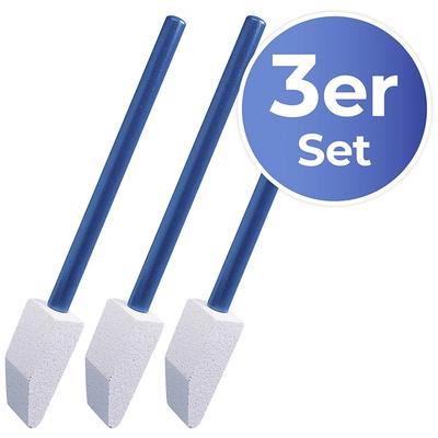 Reinigungsbürsten-Set MAXIMEX "Toilettenreiniger Spezial", blau, B:28cm H:2,5cm L:3,3cm, Holz, Keramik, Reinigungsbürsten, mit abgeschrägtem Bimsstein und Holzgriff, Reinigung ohne Chemie Image