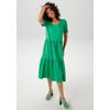 Sommerkleid ANISTON CASUAL, Damen, Gr. 46, N-Gr, grün (smaragdgrün), Single Jersey, Obermaterial: 95% Baumwolle, 5% Elasthan, unifarben, casual, wadenlang, Rundhals, Kurzarm, Kleider, in trendiger Farbpalette