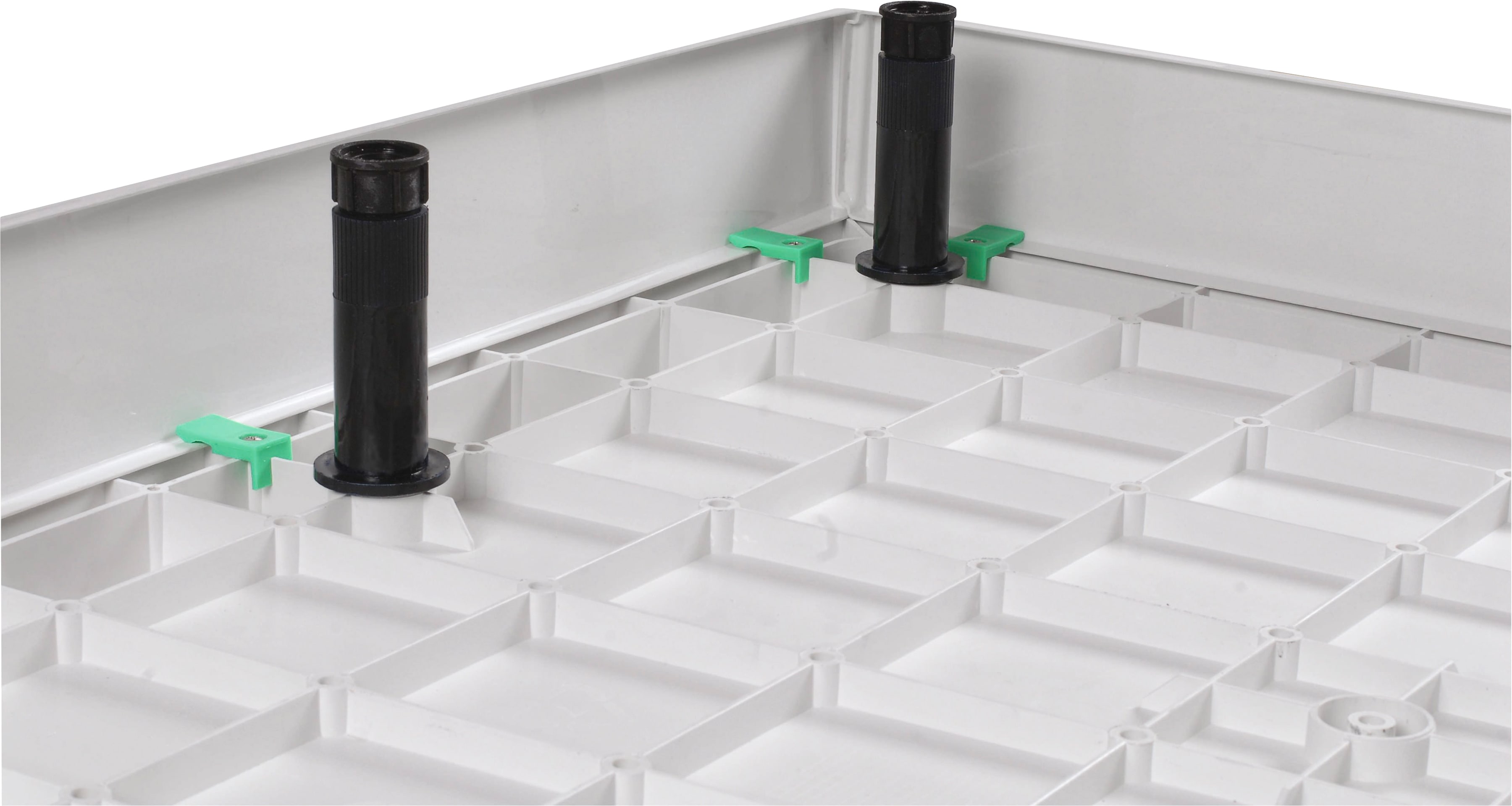 Duschwannenfüße SANOTECHNIK "SMC", schwarz, H:9cm Ø:5,5cm, Kunststoff, Möbelfüße, belastbar bis 150 kg, einfaches Steckprinzip, Höhe von 9 bis 12 cm