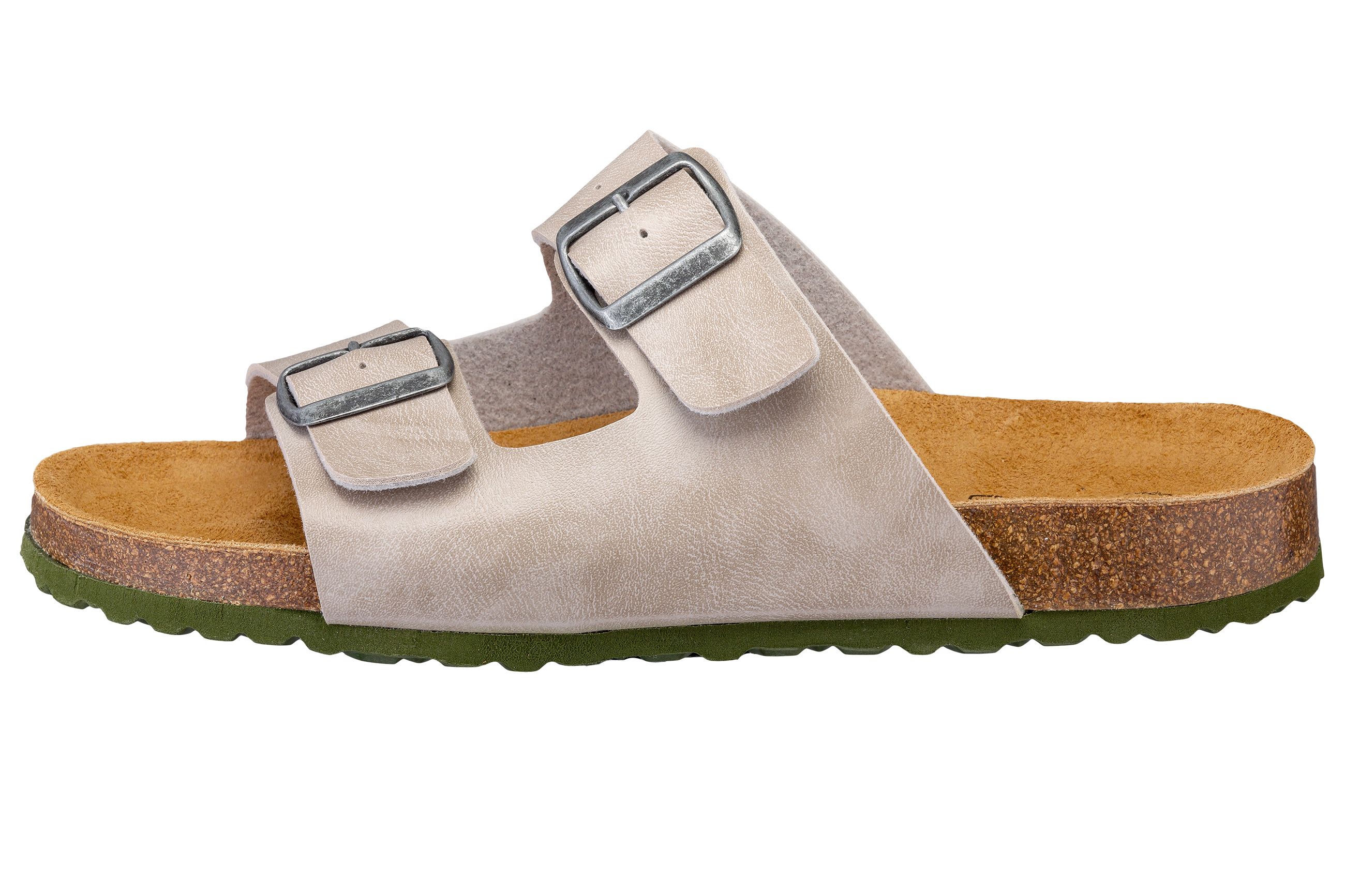 Pantolette LICO "Pantolette Bioline Concrete", Damen, Gr. 42, beige (braun), Synthetik, Schuhe Pantolette