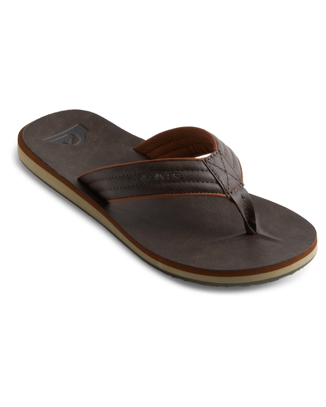 Sandale QUIKSILVER "Carver Nubuck", Herren, Gr. 6(39), braun (demitasse, solid), Obermaterial: Synthetikmaterial / Futter: Textil / Außensohle: Gummi, Schuhe Sandale