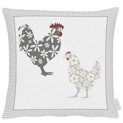 Kissenhülle APELT "6711", bunt (grau, weiß, rot), B:40cm L:40cm, Polyester, Baumwolle, Obermaterial: 75% Polyester, 25% Baumwolle, Kissenbezüge Image