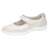 Riemchenballerina WALDLÄUFER "HENNI", Damen, Gr. 7,5 (41), silber (hellgrau, silberfarben), Nubukleder, Nappaleder, Textil, klassisch, Schuhe, Halbschuh, Komfortschuh, Klettschuh in Weite H (= sehr weit)