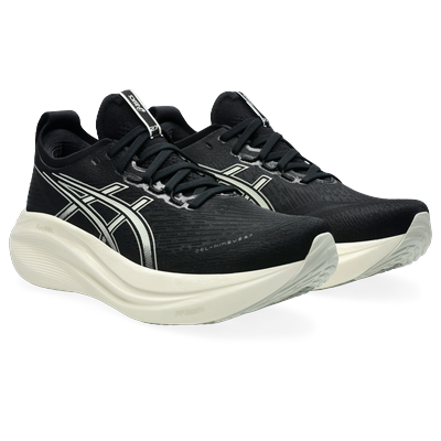 Laufschuh ASICS "GEL-NIMBUS 27", Gr. 41,5, schwarz, lake grau, Textil, sportlich, Schuhe