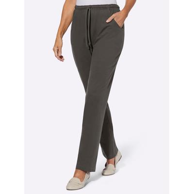 Jerseyhose CLASSIC BASICS, Damen, Gr. 40, Normalgrößen, grau (graphit), 100% Baumwolle, unifarben, lang, Hosen Image