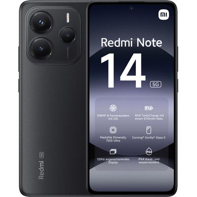 XIAOMI Smartphone "Redmi Note 14 5G", schwarz (mitternachtsschwarz), 256 GB, Mobiltelefone Image