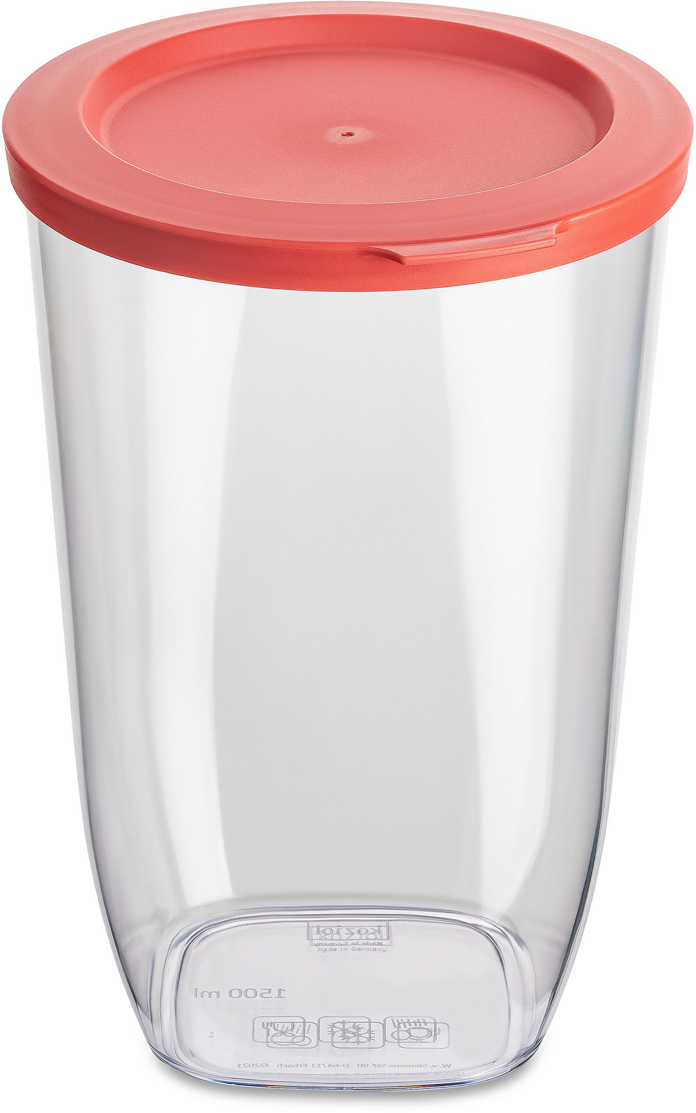 Vorratsdose KOZIOL "CONNECT DRY STORAGE M", orange (nature coral), B:13cm H:19cm, Lebensmittelaufbewahrungsbehälter, Vorratsdose, spülmaschinengeeignet,melaminfrei,recycelbar 1.5L