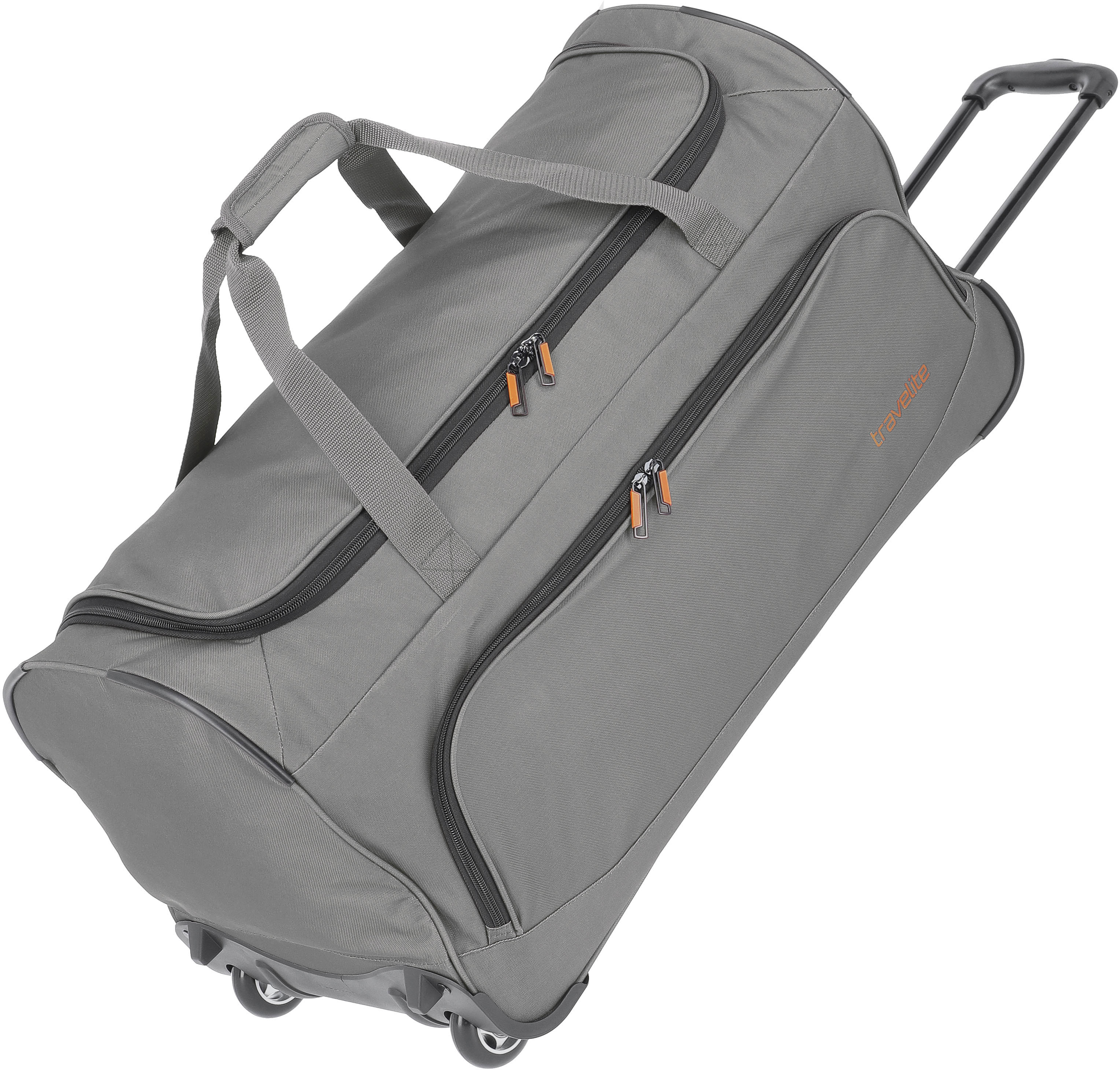 Reisetasche TRAVELITE "Basics Fresh, 71 cm, schwarz", Gr. B/H/T: 71cm x 36cm x 35cm, grau (anthrazit), Polyester, Taschen, Duffle Bag Reisegepäck Reisebag mit Rollen Image