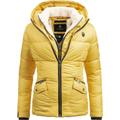 Winterjacke NAVAHOO "Megan", Damen, Gr. XL (42), gelb, Oberstoff: 100% Polyester, Futter: 100% Polyester, Wattierung: 100% Polyester, Ärmelfutter: 100% Polyester, Kunstpelz: 90% Polyacryl, 10% Polyester, clean, modisch, tailliert hüftbedeckend,...