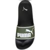 Badesandale PUMA "LEADCAT 2.0", Gr. 47, grün (myrtle, puma weiß, puma schwarz), Synthetik, unifarben, sportlich, Schuhe