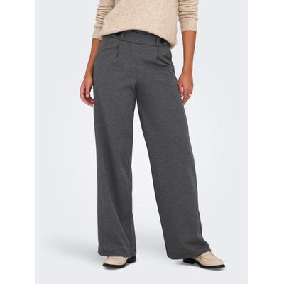 Jerseyhose JDY "JDYGEGGO NEW LONG PANT JRS NOOS", Damen, Gr. XL (42), Länge 30, grau (medium grau melange detail:schwarz buttons), Jersey, Obermaterial: 95% Polyester, 5% Elasthan, unifarben, modisch, relaxed fit knöchellang, Hosen Image