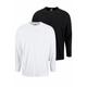 Langarmshirt FRUIT OF THE LOOM, Herren, Gr. XXXL (62/64), schwarz-weiß (weiß, schwarz), Single Jersey, Obermaterial: 100% Baumwolle, unifarben, Basic, normal, Rundhals, Langarm, Shirts, aus reiner Baumwolle