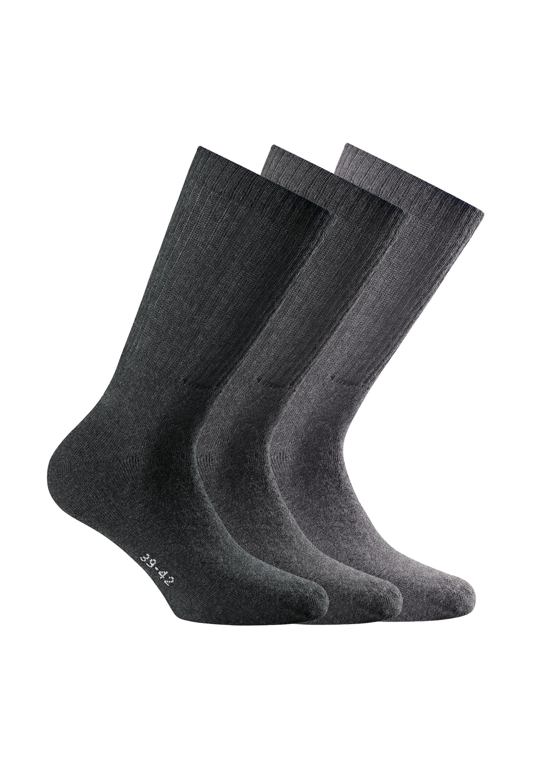 Kurzsocken ROHNER SOCKS "Socken sport 3-er pack 3er Pack", Herren, Gr. 35-38, bunt (hellgrau, grau, dunkelgrau), Obermaterial: 75% Baumwolle CO. 23% Polyamid PA. 2% Elasthan EL., Socken
