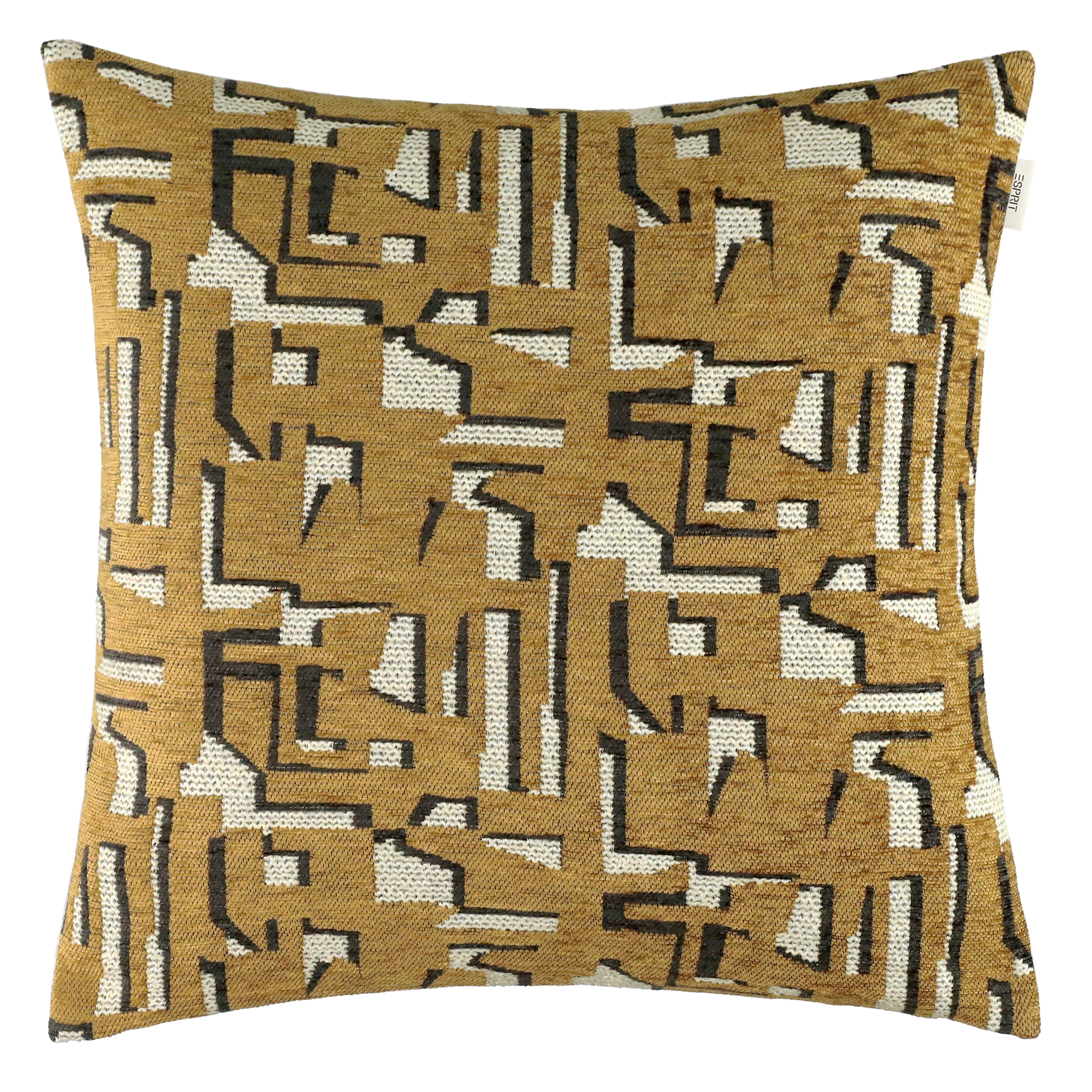 Kissenhülle ESPRIT "Nic", gelb (curry), B:45cm H:0,5cm L:45cm, Polyester, Polyester, Kissenbezüge