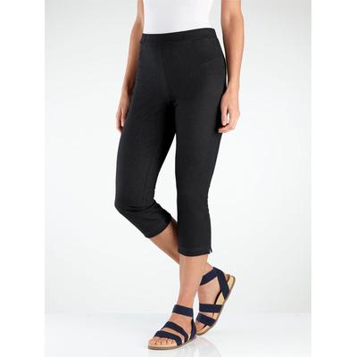 Caprihose CLASSIC BASICS, Damen, Gr. 52, Normalgrößen, schwarz, 65% Baumwolle, 30% Polyester, 5% Elasthan, unifarben, kurz, Hosen Image