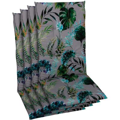 Hochlehnerauflage GO-DE, bunt (grün, anthra), B:48cm H:5cm T:118cm, Polyester, Baumwolle, Polyurethan, Polsterauflagen, Maße ca.: 48 cm x 118 cm x 5 cm Image