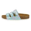 Pantolette LICO "Pantolette Bioline Flower Kids", Gr. 33, grün, Synthetik, Schuhe
