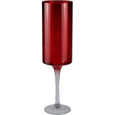 Windlicht AM DESIGN "Stumpenkerzenhalter", rot, H:40cm Ø:12cm, Glas, Kerzenhalter, Kerzenhalter aus Glas, Ø ca. 12 cm Image