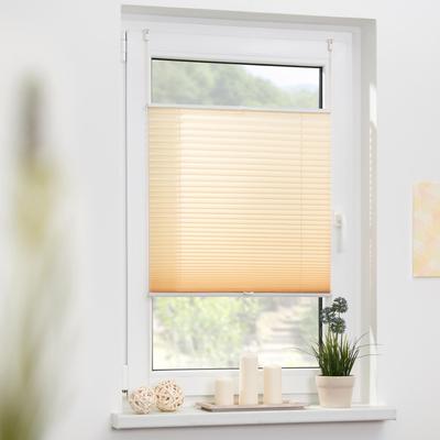Plissee LICHTBLICK ORIGINAL "Klemmfix" Gr. 11, beige (creme, weiß), B:120cm H:130cm, Obermaterial: 100% Polyester, Plissees, Faltenstore Image