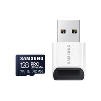 SAMSUNG Speicherkarte Pro Ultimate MicroSD, blau, 128 GB, Speicherkarten, mit USB-Kartenleser