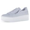 Plateausneaker GABOR, Damen, Gr. 38, blau (hellblau), Glattleder, unifarben, sportlich, Schuhe, Freizeitschuh, Halbschuh, Schnürschuh mit Gabor Best Fitting