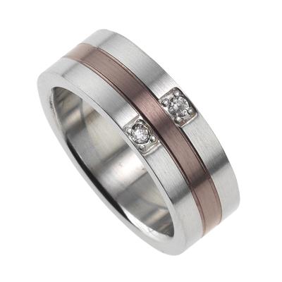 Fingerring ZEEME "Edelstahl mehrfarbig Kristall weiß" Gr. 19, weiß (weiß, weiß), Fingerringe, Damen, 060 (19,1), Edelstahl Image