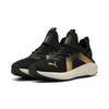 Laufschuh PUMA "SOFTRIDE ENZO 5 METALLIC WN'S", Gr. 41, puma schwarz, warm weiß, puma gold, Textil, sportlich, Schuhe