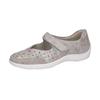 Riemchenballerina WALDLÄUFER "HENNI", Damen, Gr. 4,5 (37,5), grau (hellgrau), Veloursleder, metallic, sportlich, Schuhe, Keilabsatz, Halbschuh, Komfortschuh mit Perforation, Weite H