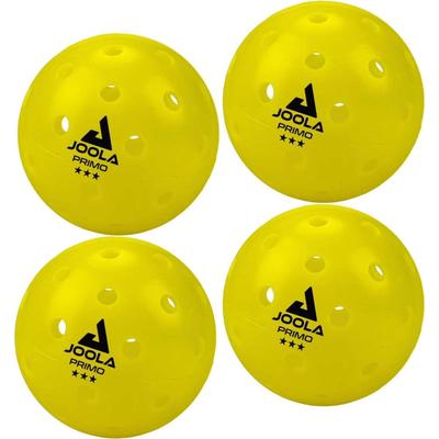 Pickleball JOOLA "Primo Ball (4PC)", gelb (gelb, schwarz), Bälle, 26 g, Kunststoff, gelocht, B:7,4cm H:7,4cm T:7,4cm Ø:7,4cm Image