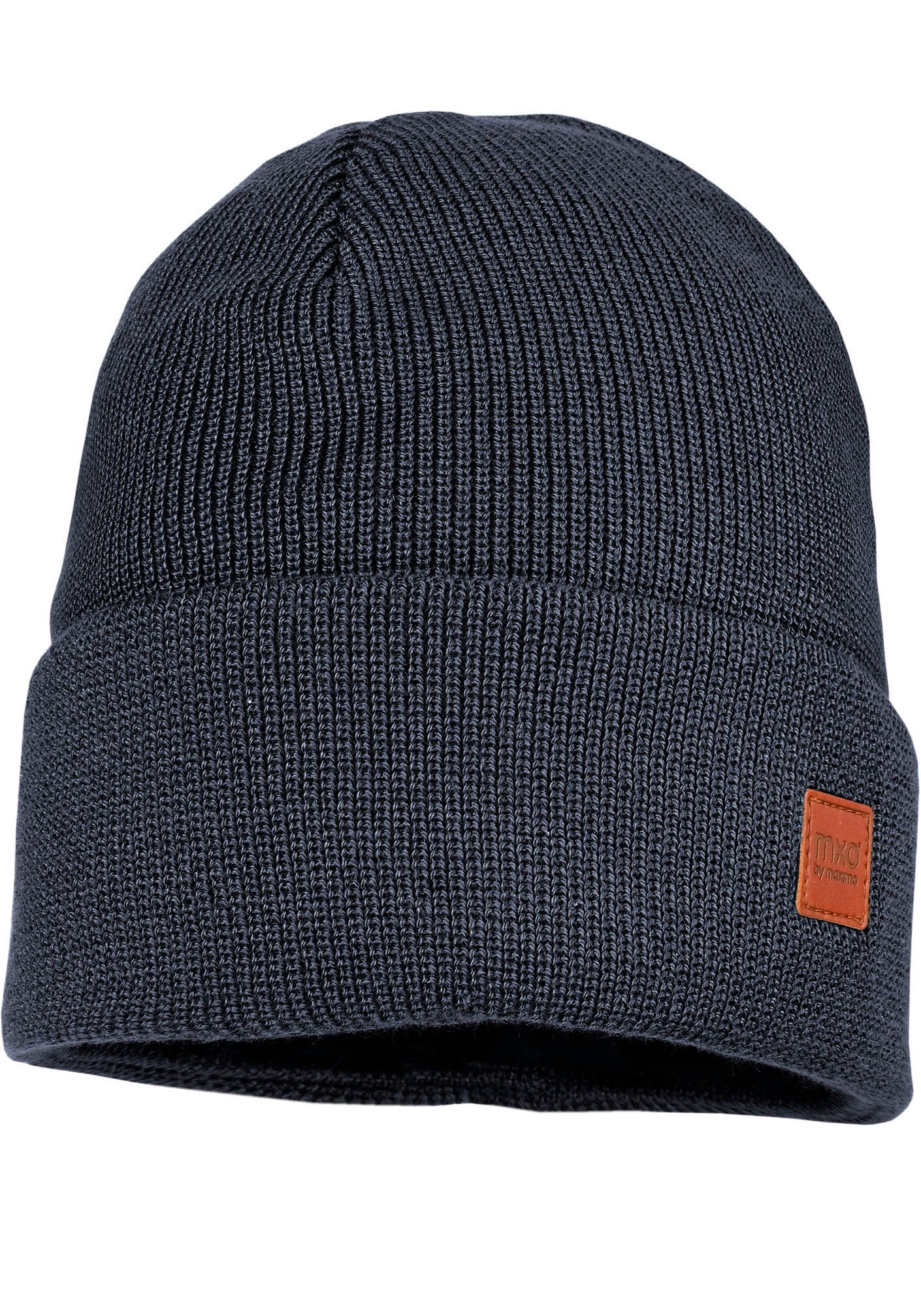 Beanie MAXIMO, Baby, Gr. 53, blau, Strick, Baumwolle, unifarben, Mützen, Strick, breiter Umschlag, gefüttert, wärmend, weich, unifarben Image