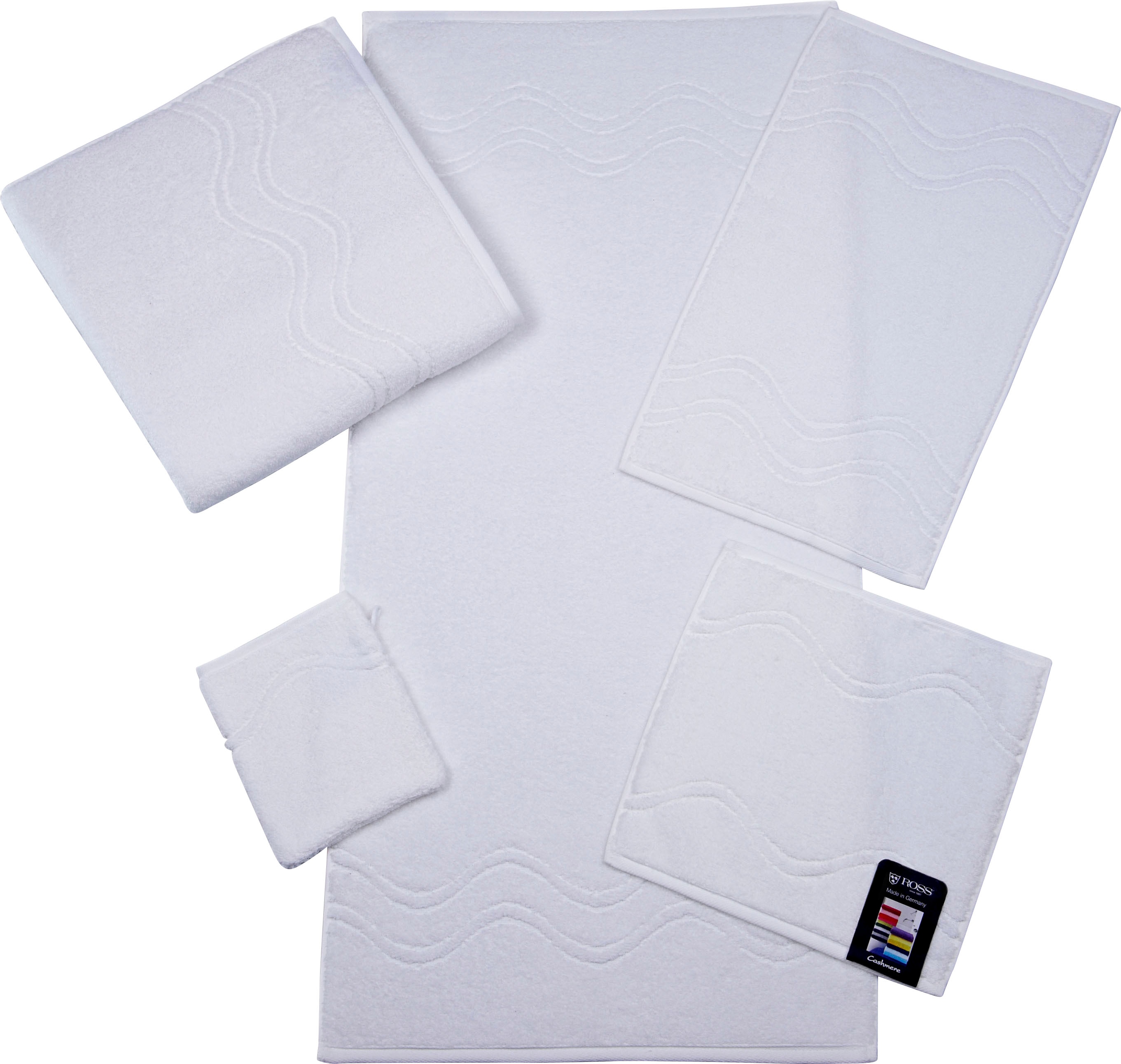 Seiftuch ROSS "Cashmere feeling", weiß, B:30cm L:30cm, Frottier, Baumwolle, Handtücher, mit Wellen-Bordüre Image