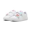 Sneaker PUMA "PUMA Smash 3.0 Badges Sneakers Mädchen", Kinder, Gr. 35, weiß (weiß safe lake rot fire blau), Obermaterial: Synthetik, Textil; Futter: Textil; Laufsohle: Gummi, Schuhe