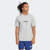 T-Shirt ADIDAS SPORTSWEAR "M LIN SJ T", Herren, Gr. XXL, grau (medium grau heather, schwarz), Obermaterial: 100% Baumwolle, sportlich, Rundhals, Shirts