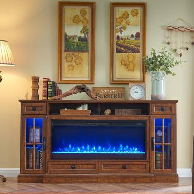 Fireplace TV Stand for 80 Inch TV, Entertainment Center,Media Console