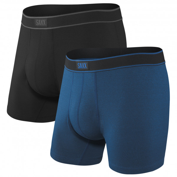 Saxx - Daytripper Boxer Brief Fly 2-Pack - Kunstfaserunterwäsche Gr M blau/schwarz