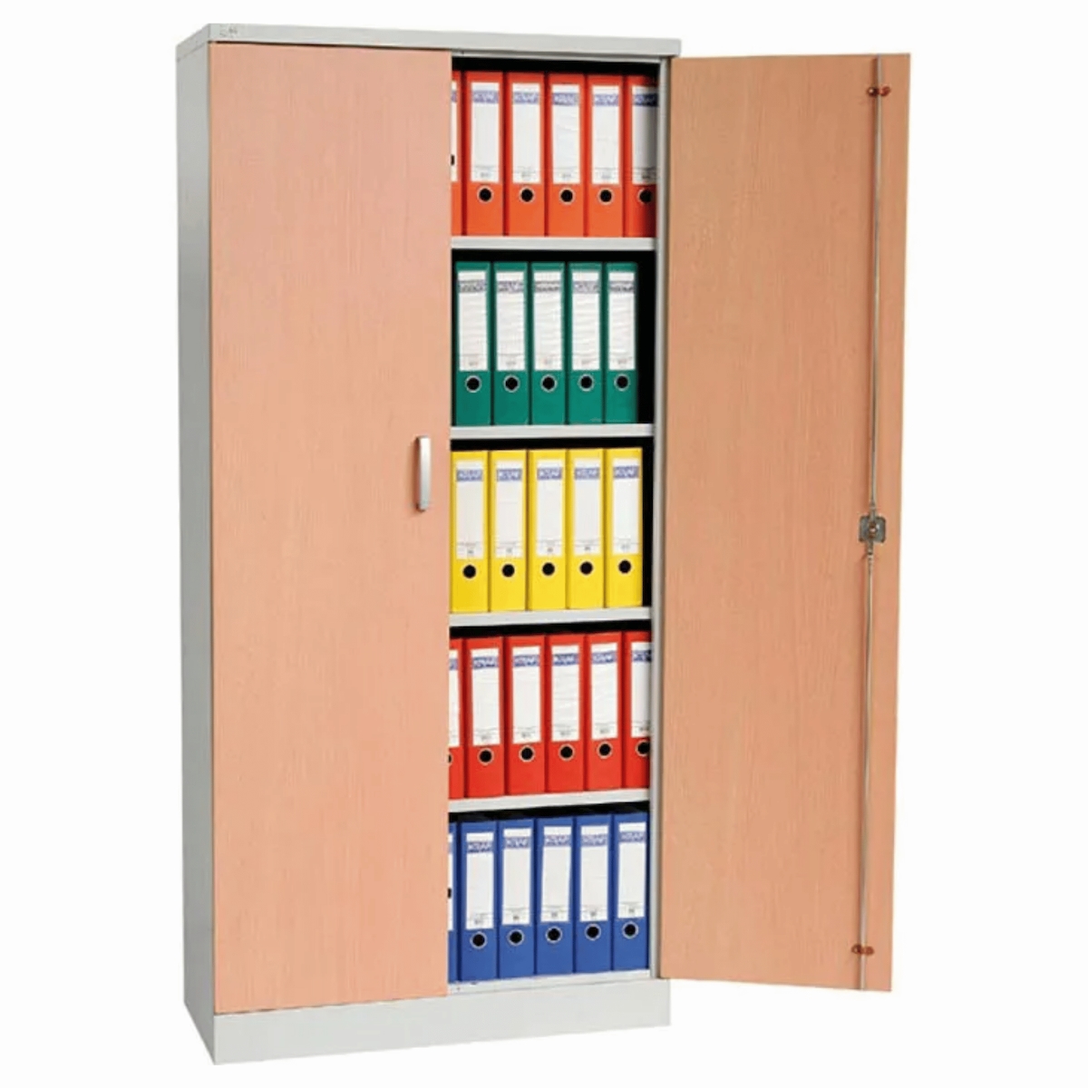 PROREGAL Aktenschrank Beetle | HxBxT 195x92x42 cm | Weiß-Buche Image