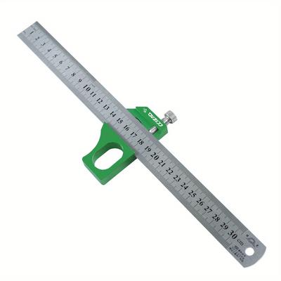 TEMU Ccieao Aluminum Woodworking - No Battery Needed, Positioning , Scribing Tool Steel For Carpentry Measuring And - Wood Kit, 45/60/90 , 1pc Image