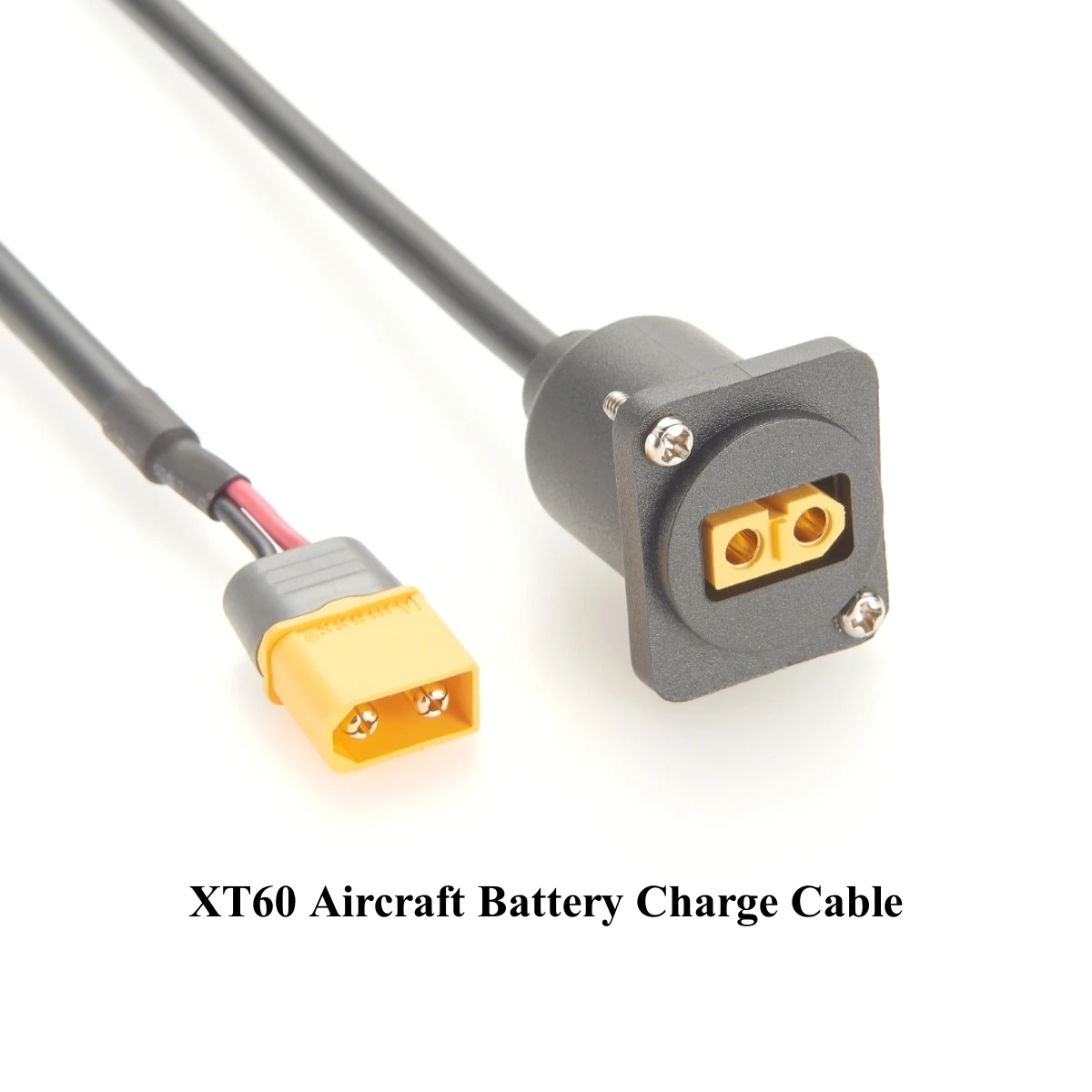D Typ XT60 Verlängerungskabel XT60 Flansch Panel Mount Anschlusskabel Flugzeug Flugzeug Batterie Ladekabel für FPV Monitor Solar Image