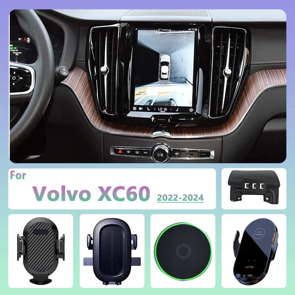 Für Volvo XC60 2022 2023 2024 Auto Telefon Halter Drahtlose Lade Magnetische Telefon Halter Auto Magsafe Unterstützung Zubehör Image