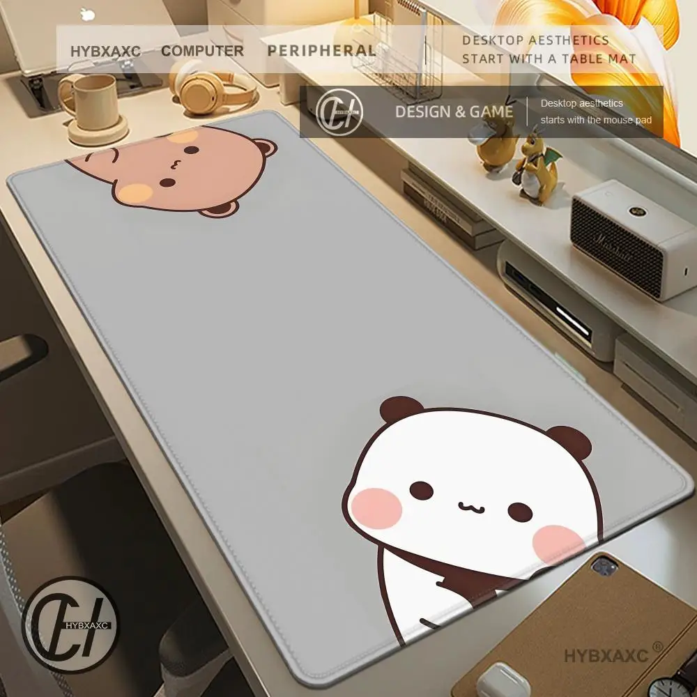 BuBu DuDu Mauspad, Schreibtisch-Mauspad, niedliches HD-Schreibtischunterlage, erweiterte Gaming-Tastaturmatten, groß, 100 x 50 cm, XXL-Gamer-Mauspad Image