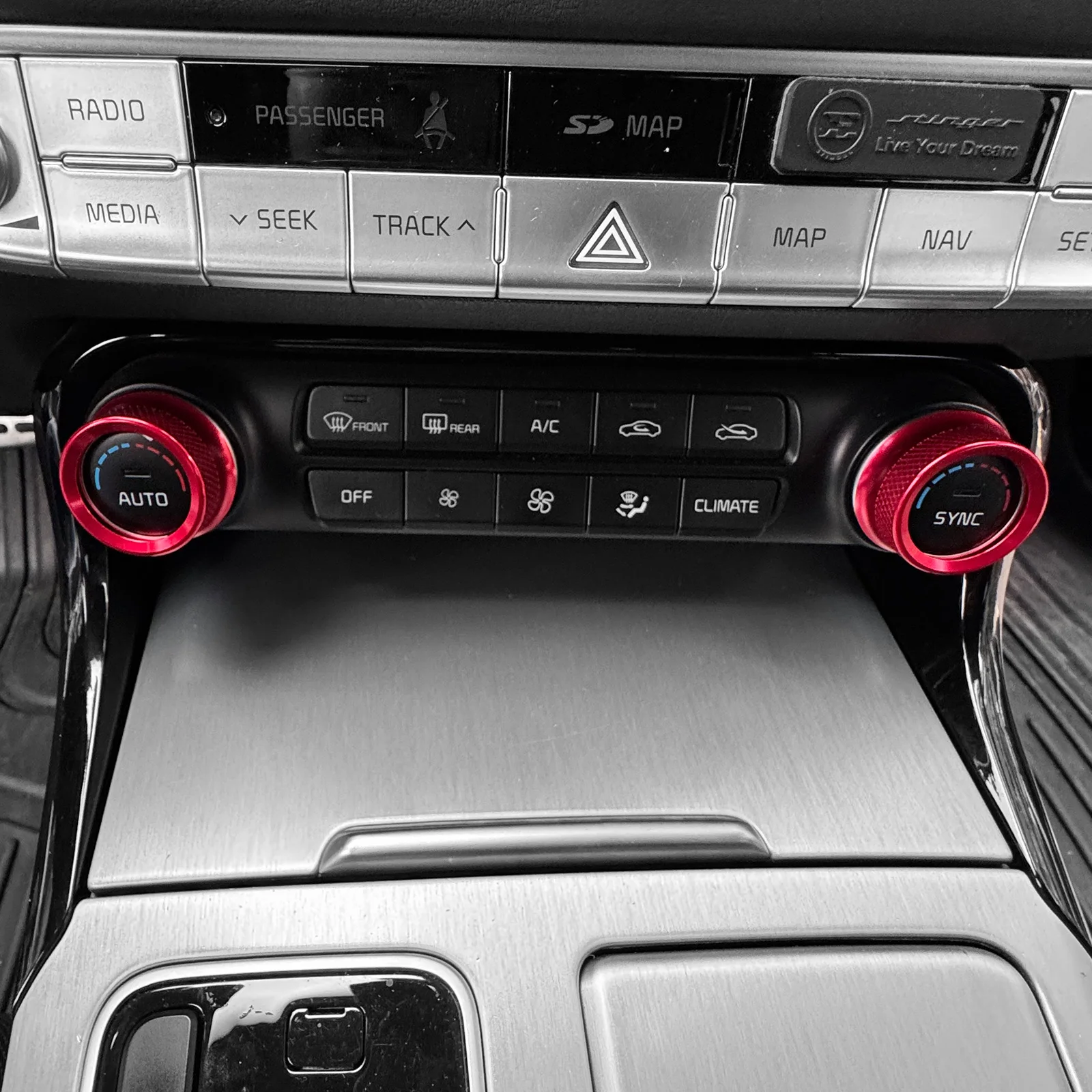 Auto Klimaanlage Knopf Abdeckung Control Schalter Trim Ring Für Kia Stinger 2018-2023 Schmücken Zubehör Image