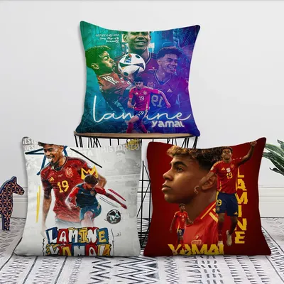 Fußball L-Lamin Y-Yamal Kissenbezug Wohnzimmer Home Sofa Büro Shop Bezug Druck Komfort Dekoration Image