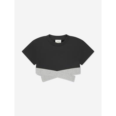 Fendi Girls Cropped FF Logo Top in Black - Size 10Y | Fendi Sale | Discount Designer Brands