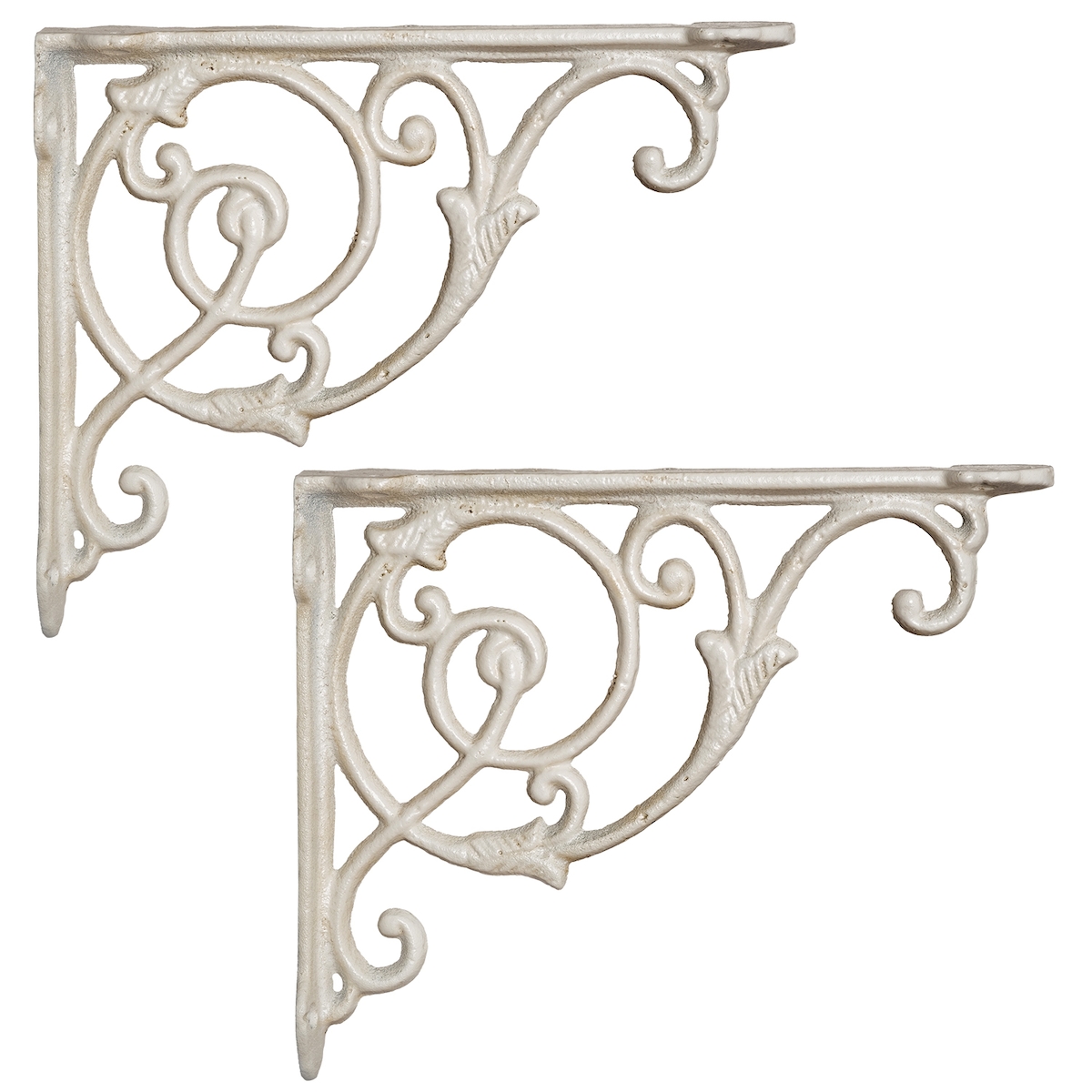 Moritz 2x Regalwinkel Wandregal 17,5 x 21,5 cm Regalträger Halter Wandträger Gusseisen weiß Image