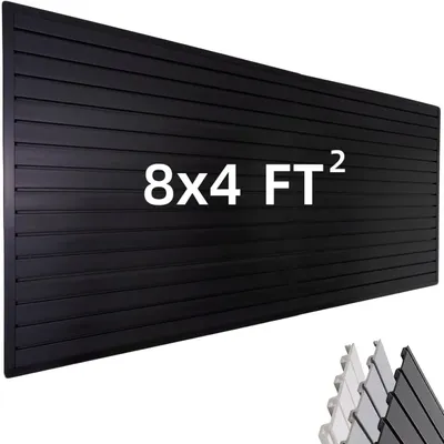 Slat Paneling Garage Wall Organizer,Black Slatwall Panels 4x8 ft Garage Tool Organizer Mount Garage