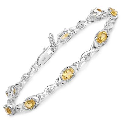 Vira Jewels - Armband 925/- Sterling Silber Citrin 3,566 ct. Armbänder & Armreife 1 ct Damen