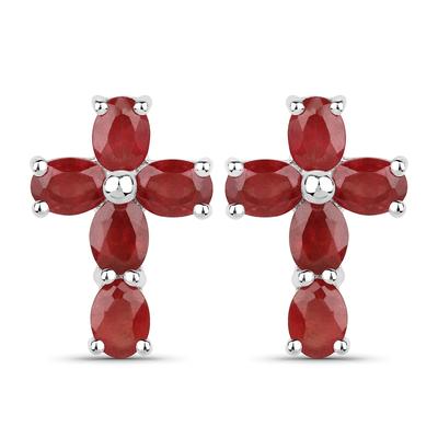 Vira Jewels - Ohrringe 925/- Sterling Silber Rubin rot 2,2 ct. 1 ct Damen