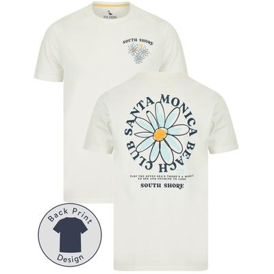 T-Shirts Stothard Reverse Print Motif Cotton Jersey T-Shirt in Snow White - South Shore / L - Tokyo Laundry