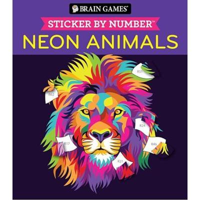 Brain Games: Stocker By Number: Neon Animals
